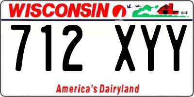 WI license plate 712XYY