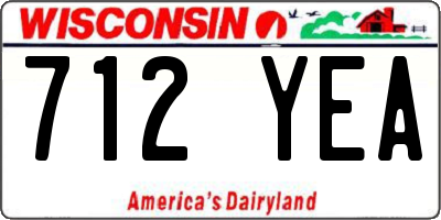 WI license plate 712YEA