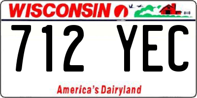 WI license plate 712YEC