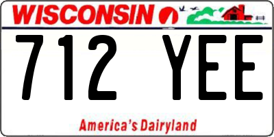 WI license plate 712YEE