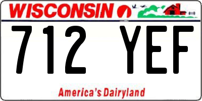 WI license plate 712YEF