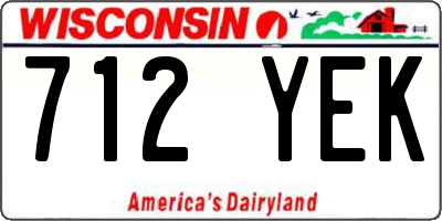 WI license plate 712YEK