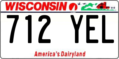 WI license plate 712YEL