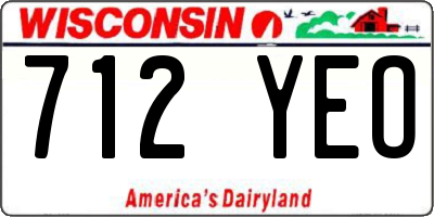 WI license plate 712YEO