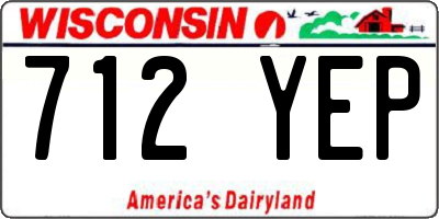 WI license plate 712YEP