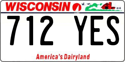 WI license plate 712YES