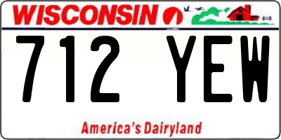 WI license plate 712YEW