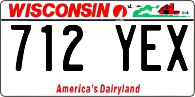 WI license plate 712YEX