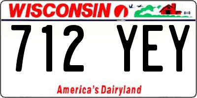WI license plate 712YEY