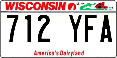 WI license plate 712YFA