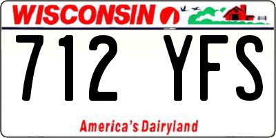 WI license plate 712YFS