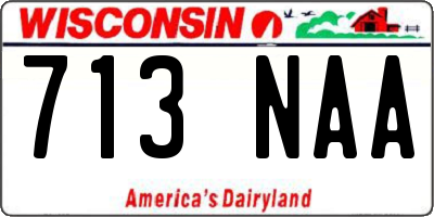 WI license plate 713NAA