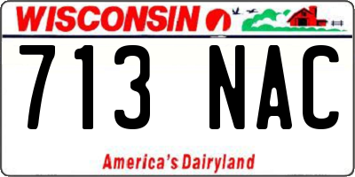 WI license plate 713NAC