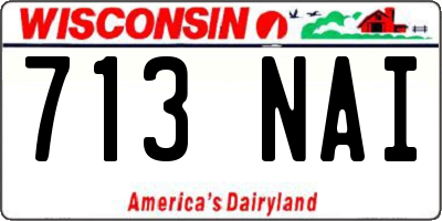 WI license plate 713NAI