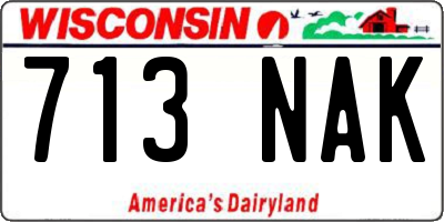 WI license plate 713NAK