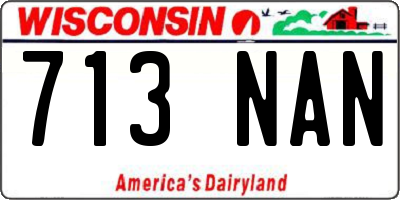 WI license plate 713NAN