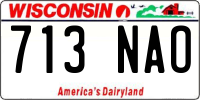 WI license plate 713NAO