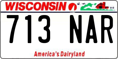 WI license plate 713NAR