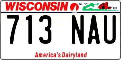 WI license plate 713NAU