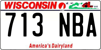 WI license plate 713NBA