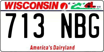 WI license plate 713NBG