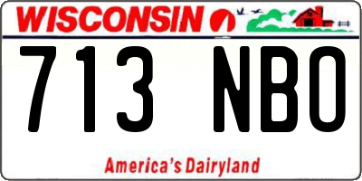 WI license plate 713NBO