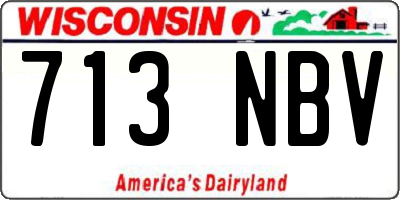 WI license plate 713NBV