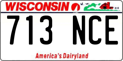 WI license plate 713NCE