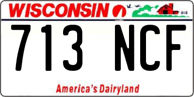 WI license plate 713NCF