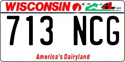 WI license plate 713NCG