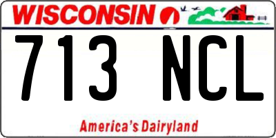 WI license plate 713NCL