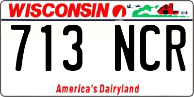 WI license plate 713NCR