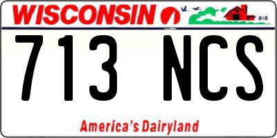 WI license plate 713NCS
