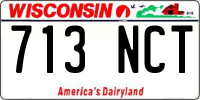 WI license plate 713NCT