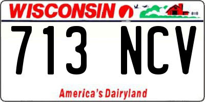 WI license plate 713NCV