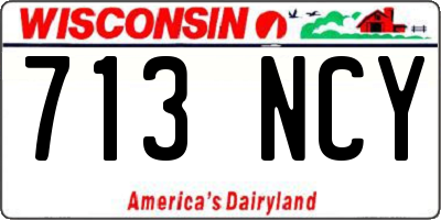 WI license plate 713NCY