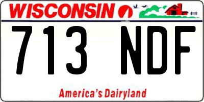 WI license plate 713NDF