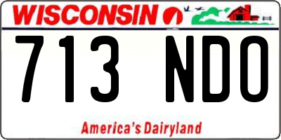 WI license plate 713NDO