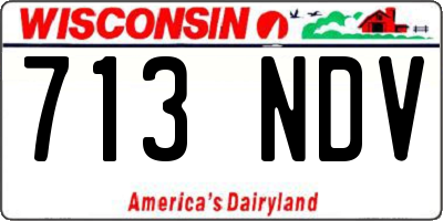 WI license plate 713NDV
