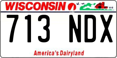WI license plate 713NDX