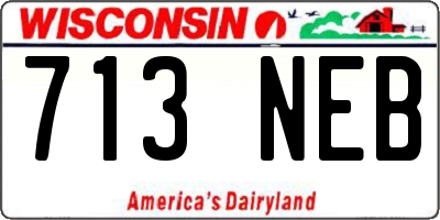 WI license plate 713NEB