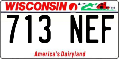 WI license plate 713NEF