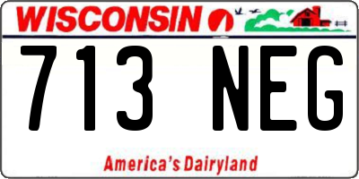 WI license plate 713NEG
