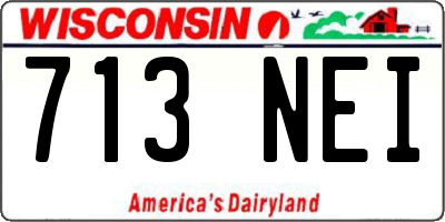 WI license plate 713NEI