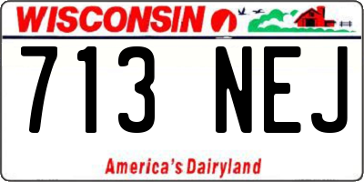 WI license plate 713NEJ