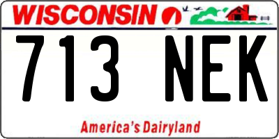 WI license plate 713NEK