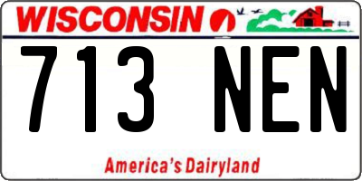 WI license plate 713NEN