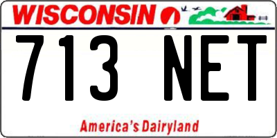 WI license plate 713NET