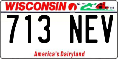 WI license plate 713NEV