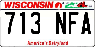 WI license plate 713NFA